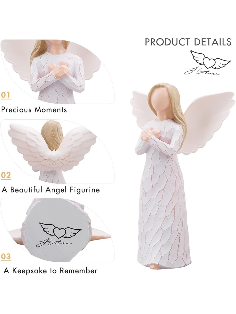 Remembrance Angel Memorial Figurine β Sympathy Gift Angel Statue - Picture 2 of 4